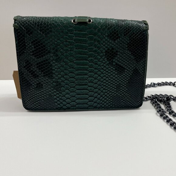 Animal Print Embossed W/ Fringe /Tassel Crossbody Bag - Boho Style - Green - NWT - Picture 5 of 11